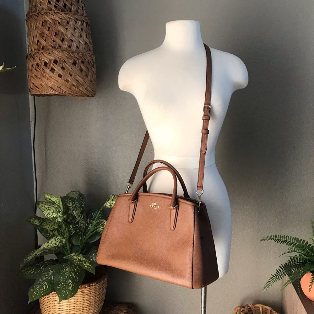 Coach Brown Carryall Satchel Crossbody Bag
